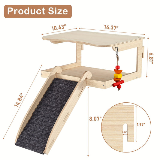 TotemPaw™ 2-Tier Wooden Guinea Pig Castle | Ramp & Mat