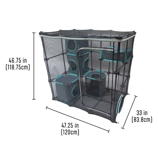 Outdoor Cat Enclosure Catio with Mesh Walls, Zip Door, Fits Multiple Cats