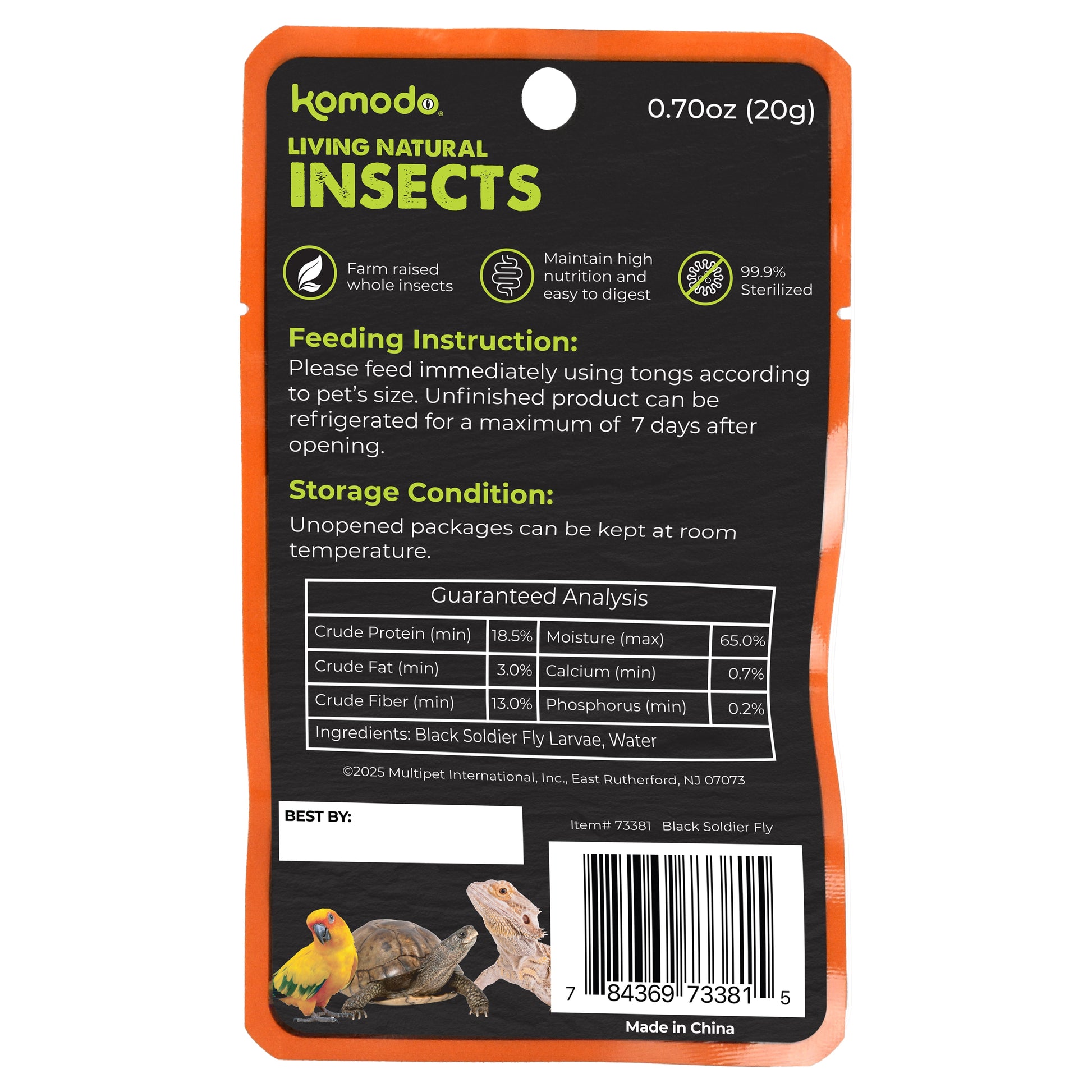 (2 Pack)  Black Soldier Fly Larvae Reptile Food