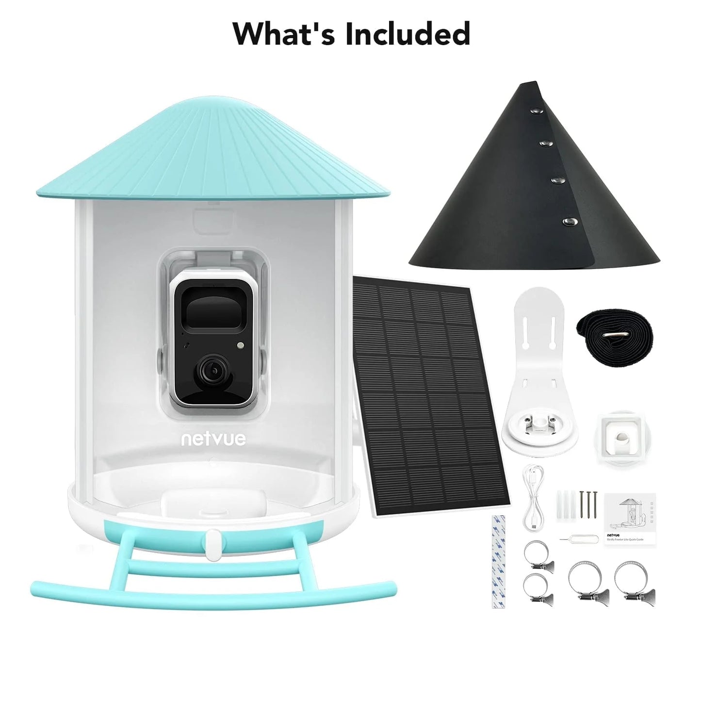 Bird Feeder with Camera, Smart Bird Camera with Solar Panel, AI Identify 6000+ Species, Automatic Reminder Recording, Ideal Gift
