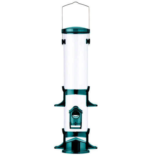 Jumbo Songbird Tube Feeder - 2.5 lb Capacity - 6 Ports with U-Shaped Perches - Green