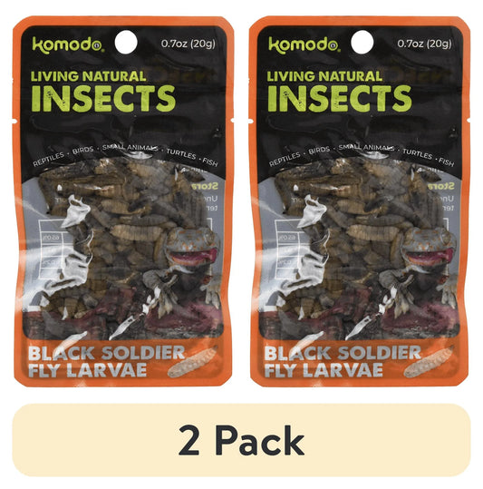 (2 Pack)  Black Soldier Fly Larvae Reptile Food